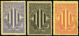 ** S/Cat. 11 Valores. “Visca Catalunya. (Escudo Y 4 Escudos En Esquinas)” Grande. Raro. - Other & Unclassified