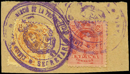 Ed. 269-271 - Pequeño Fragmento Con Marca “Cámara De Comercio.Secretaria” Muy Raro. - Unused Stamps