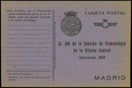 T.P. 1911. Tarjeta Postal Con Franquicia Impresa Del “Servicio Meteorológico Nacional” - Ungebraucht