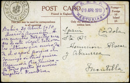 T.P. 1910. Tarjeta Postal Fechada En Bahía (Brasil) Y Cda A Montilla (Córdoba) - Nuevos