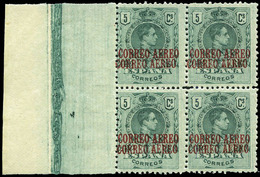 Ed. *** 292hh Bl.4 Variedad Doble Habilitación. Borde Hoja. Lujo. Cat. +500€ - Nuevos