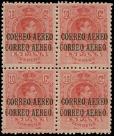 Ed. *** 293hh Bl.4 - Variedad Doble Sobrecarga + Sobrecarga Calcada Al Dorso - Unused Stamps