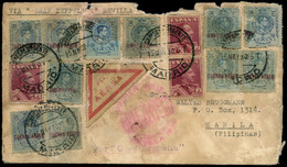 Ed. 294(4)-294(6)-322(3) - Carta Cda Por Graf Zeppelin De Madrid A Manila (Filipinas) - Neufs