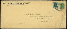 Ed. 314-315 - Preciosa Carta Con Membrete “American Consular Service. Las Palmas. Canary Island” - Nuevos