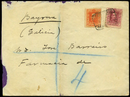 Ed. 320-311 - Carta Cda, Correo Certificado De Madrid A Bayona - Unused Stamps