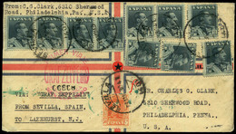 Ed. 320(9)-321(15) - 1930.Zeppelín. De Sevilla A Philadelphia (USA) 12/05/30 Via “Graf Zeppelin From Sevilla" - Unused Stamps