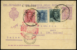 Ed. E.P.57+Esp.321-319-312 - Zeppelín.1930. 1º Viaje Graff Zeppelín A Sudamerica (Sieger 58) E.P. Cdo A Suiza - Unused Stamps