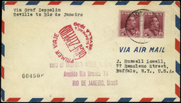 Ed. 322(3) - 1930. Zeppelín. 1º Viaje Graff Zeppelín Sudamérica (Sieger 58) Carta Cda A USA - Neufs