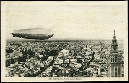 T.P. 1930. Tarjeta Ilustrada (Zeppelín Sobrevolando Sevilla) Sin Circular. - Nuevos