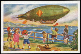 T.P. 1930. Conjunto De 5 Postales Ilustradas Catalanistas Aviación. Sin Circular. Lujo. Raro Conjunto. - Ongebruikt