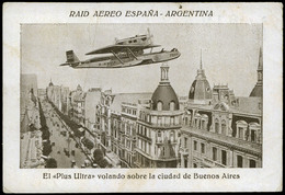 T.P 1926. Tarjeta Cromo Del “Raid Aereo España-Argentina” (Plus Ultra Volando Sobre La Ciudad De Buenos Aires) - Ongebruikt