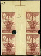 Ed. *** 534 Bl.4 S/D Con Interpanel. Taladros Angulares. Archivo Waterlow - Unused Stamps