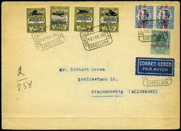 Ed. 600(2)+ Barna NE9/12 1932. Carta Cda Correo Aereo Certificado De Barcelona A Alemania - Neufs