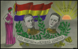 T.P Tarjeta De Los Capitanes Fermín Galán Y García Hernández (fusilados 4/12/30) “Los Mártires…" - Unused Stamps