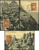 Ed. T.P. 637 Conjunto De 3 Postales Distintas De “Montserrat”, Sin Circular Y Con Mat. “Monasterio…" - Unused Stamps