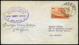 Sello USA 1935.Fechador “Pasajes 22/IV/35” Sobre Sello Y Marca “Vapor Monte Orduña” - Unused Stamps