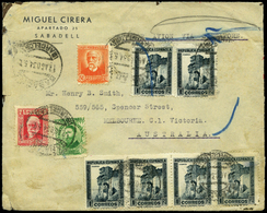Ed. 664-669-671 - 1934. Carta Cda Correo Aereo De Sabadell A Australia (via Singapur) - Nuevos