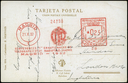 T.P 1932. “Conferencia Internacional Telegráfica Y Radiotelegráfica.Madrid 1932” Tarjeta Cda A Inglaterra - Unused Stamps