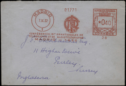 1932. “Conferencia Internacional Telegráfica Y Radiotelegráfica.Madrid 1932” Carta Cda A Inglaterra - Ongebruikt