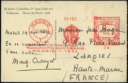 T.P 1932. Tarjeta Cda Con Franqueo Mecánico “Conferencia Internacional Telegráfica  Madrid 1932” - Unused Stamps