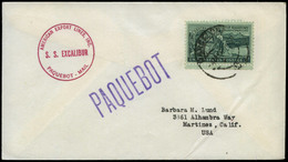 Sello USA 1934. Barcelona. Fechador “Barcelona” Sobre El Sello Y Marca Circular “S.S. Excalibur Paquebot Mail” - Unused Stamps