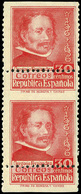 Ed. *** 726dh Pareja Vertical, Variedad Dentado Horizontal Desplazado. Lujo. Cat. +120€ - Unused Stamps