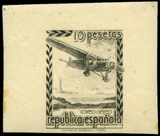 Ed. NE 38 - 1939. Avión En Vuelo. Prueba En Negro Con Goma Original. Amplios Márgenes - Ongebruikt