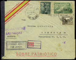 Ed. 816A+870+885 - Sobre Patriótico De “Puerto De La Luz 23/02/40” A Alemania - Ongebruikt