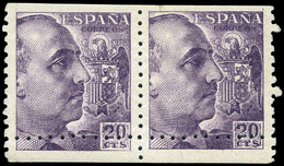 Ed. *** 922 - Pareja Dentado Enmedio Y S/Dentar Horizontalmente. Raro. Lujo. - Unused Stamps