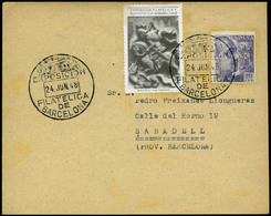 Ed. 923+viñeta - Carta Cda Con Mat. Gomis 167 + Viñeta “Relieve De San Jorge.Casa Durant”. - Unused Stamps