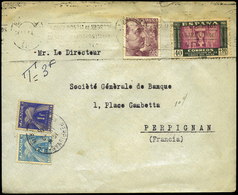 Ed. 998-1048 - Carta De Barcelona A Francia Con Sellos Tasa Franceses. - Ungebraucht
