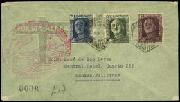 Ed. 999-1000+1001 - Carta Cda Con Marca Gomis A17 “1º Vuelo Madrid-Manila 11/05/37” Hay Llegada. - Lettres & Documents