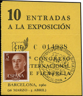 Ed. 0 1290/1 - Sellos Sobre Entrada A La Exposición Y Fechador Conmemorativo. Interesante. - Unused Stamps