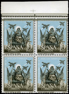 Ed. *** 1405iT Bl. 4 - Variedad Franja Horizontal Atravesando 2 Sellos. Color Castaño Oscuro. - Unused Stamps
