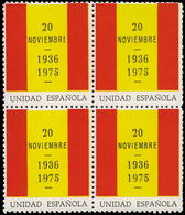 *** Bl. 4 Viñeta Franquista “Unidad Española 20/11-1936-1975” - Unused Stamps