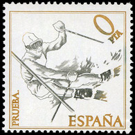 *** 1977.”Copa Mundo Esquí” Prueba Dentada Color Negro Castaño. Valor “0 Ptas” - Unused Stamps