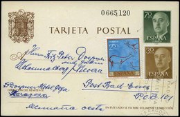 Ed. 0 90+1147-1785 E. Postal Cdo “Zaragoza 19/9/67” A Almeria. Lujo. Raro. - 1931-....