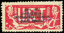 Ed. * 759 “Quota Mensual 1938” Muy Raro. - Spanish Civil War Labels