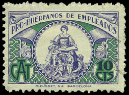 Ed. * 2442 “10Cts. Pro Huérfanos Empleados” Raro - Spanish Civil War Labels