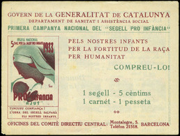 Ed. *** C3045/60 Carnet Completo 20 Sellos Con Bandeletas Publicitarias. Muy Raro. - Vignettes De La Guerre Civile