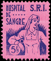 Ed. * 1189 Edifil “Hospital De Sangre. S.R.I. 5Cts.” - Spanish Civil War Labels