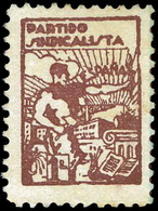 Ed. * 706 Afinet “Partido Sindicalista” Castaño Lila. Raro En Este Color. - Spanish Civil War Labels