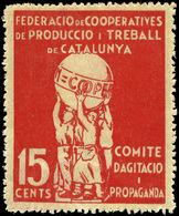 Ed. * 3405 “Comité Agitación Y Propaganda. 25Cts” Rojo. Muy Raro. - Spanish Civil War Labels