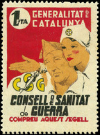 Ed. ** 2970 “Consell De Sanitat De Guerra 1Ptas” - Spanish Civil War Labels