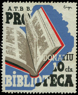 Ed. *** 3470 “Pro Biblioteca. 10Cts.” Raro. - Spanish Civil War Labels