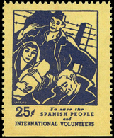 Ed. *** 2595 “Spanish People. 25Cts.” - Spanish Civil War Labels