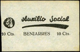 Ed. ** All. 1 Alicante.BENIARRES. “10Cts. Auxlio Social” Raro. - Spanish Civil War Labels