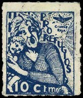 Ed. * All. 5 CIUDAD REAL. “10Cts. Pro Refugiados Ciudad Roja” Raro. - Spanish Civil War Labels