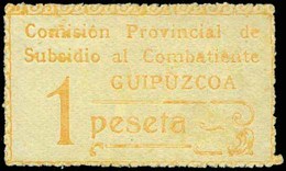 Ed. *** 29/32 GUIPUZCOA. “Subsidio Al Combatiente” Raros. - Spanish Civil War Labels