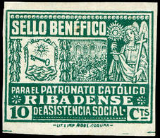 Ed. ** 618S Lugo. RIBADEO.S/D. No Cat.Muy Raro - Spanish Civil War Labels
